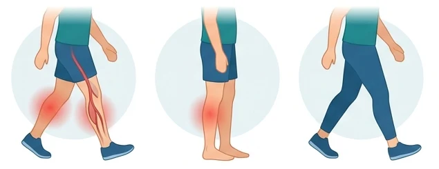 Calf pain starting when walking and going away at rest (claudication)